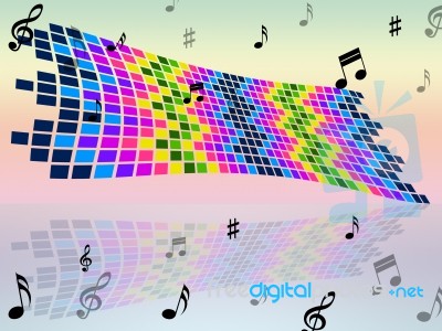 Notes Color Indicates Sound Track And Artwork Stock Image