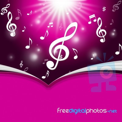 Notes Copyspace Indicates Bass Clef And Composer Stock Image