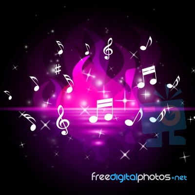 Notes Pink Represents Bass Clef And Burn Stock Image