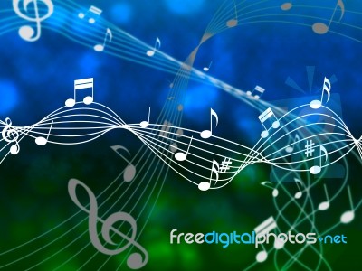 Notes Sky Means Sheet Music And Abstract Stock Image