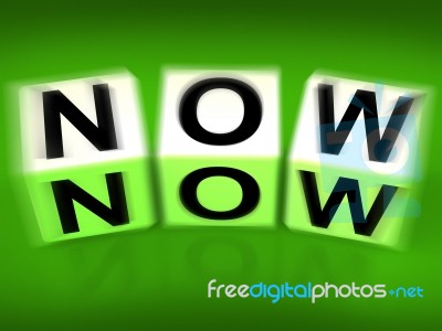 Now Blocks Displays Current Urgent Or Instantaneous Stock Image