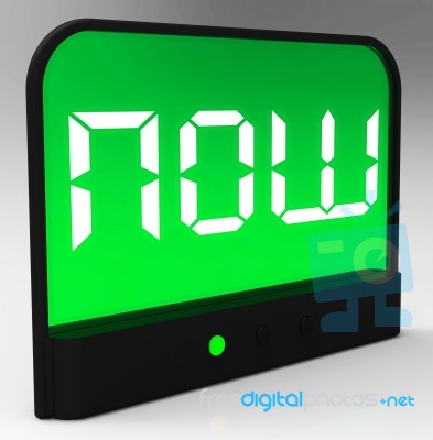 Now Clock Showing Quick Urgency For Action Stock Image