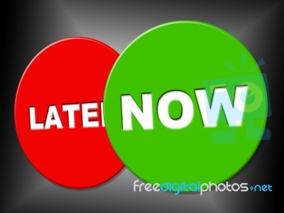Now Sign Represents At This Time And Advertisement Stock Image