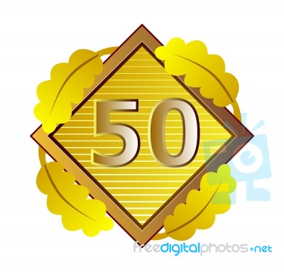 Number 50 In Diamond Stock Image