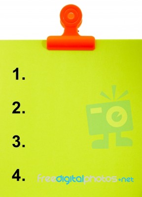 Number Clipboard For List Or Top 4 Stock Image