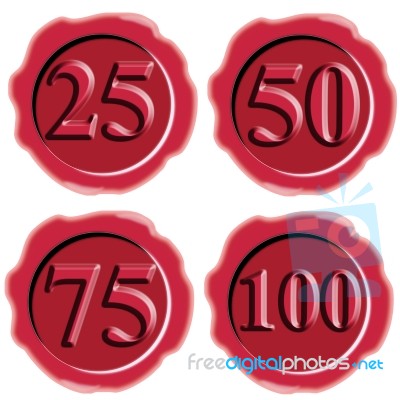 Number Icon Seal Wax Stock Image