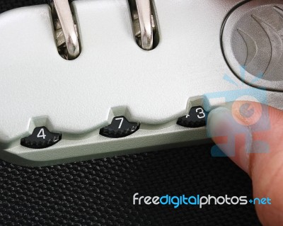 Number Locking Suitcase Stock Photo