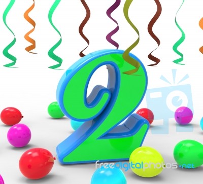 Number Two Party Means Colourful Garlands Or Bright Balloons Stock Image Number Two Party Means Colourful Garlands Or Bright Balloons Stock Image