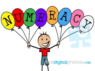 Numeracy Balloons Represents Youths Son And Numerical Stock Image