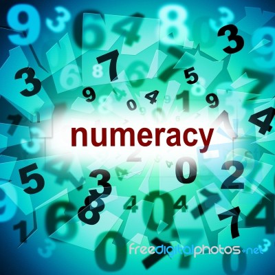 Numeracy Education Means One Two Three And Educated Stock Image
