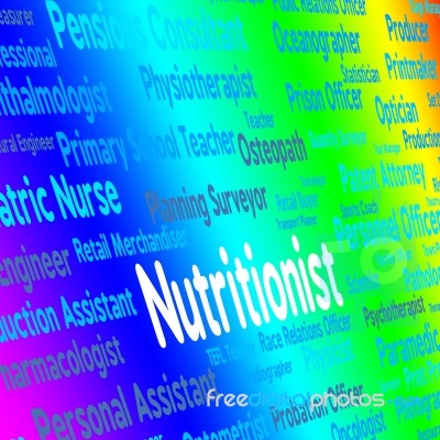 Nutritionist Job Indicates Position Words And Experts Stock Image
