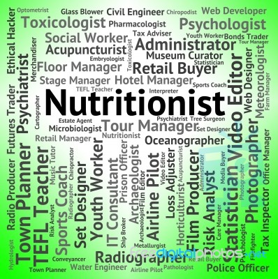 Nutritionist Job Means Hire Food And Jobs Stock Image