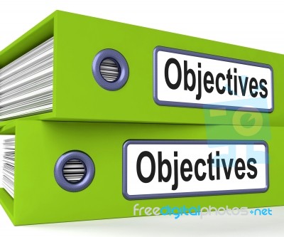 Objectives Folders Mean Business Goals And Targets Stock Image
