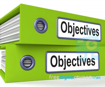 Objectives Folders Mean Business Goals And Targets Stock Image