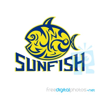 Ocean Sunfish Tribal Art Stock Image