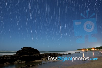 Ocean With Stars Stock Photo