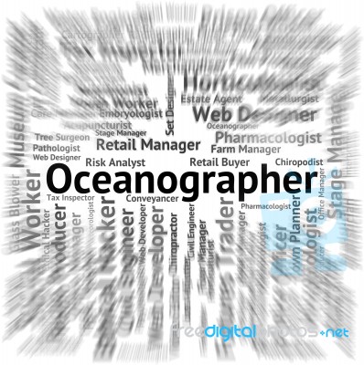 Oceanographer Job Representing Oceanographers Specialist And Employment Stock Image