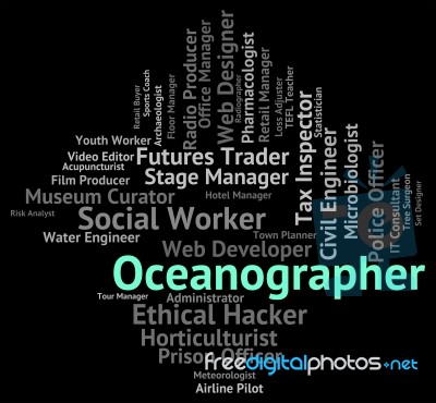 Oceanographer Job Shows Experts Hire And Work Stock Image Oceanographer Job Shows Experts Hire And Work Stock Image