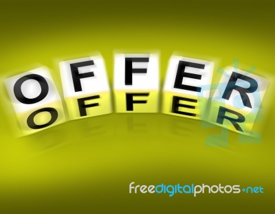 Offer Blocks Displays Promote Propose And Submit Stock Image