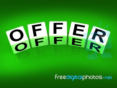 Offer Blocks Mean Promote Propose And Submit Stock Image
