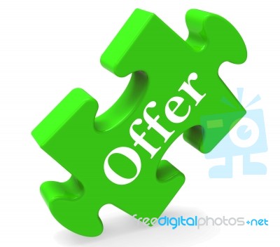 Offer Puzzle Shows Promotion Discounts Offers And Reduction Stock Image