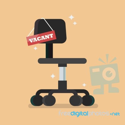 Office Chair With Vacant Sign Stock Image