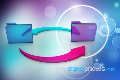 Office Folders With Cycle Arrow Stock Image