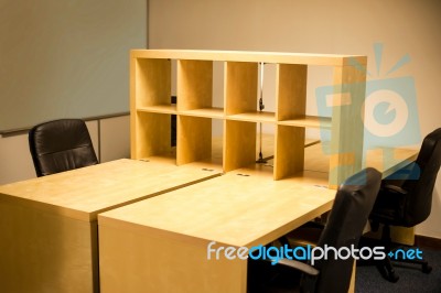 Office Room Interior, Workplace Stock Photo