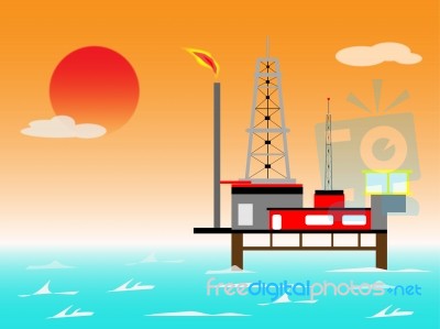 Offshore Oil Rig  Platform Stock Image