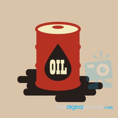 Oil Barrel Flat Icon Stock Image
