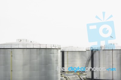 Oil Tank For Background Stock Photo