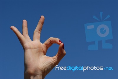 OK Hand Gesture Stock Photo