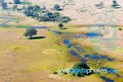 Okavango Delta Aerial View Stock Photo