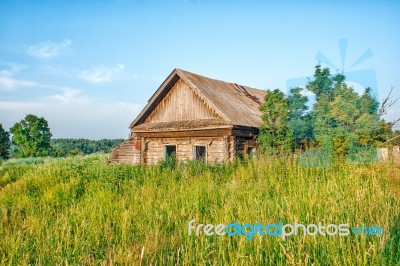 Old Abandoned Wooden House Stock Photo