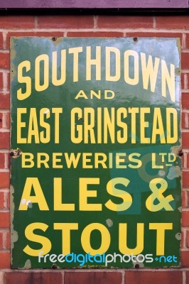 Old Advertising Sign At Sheffield Park Station Stock Photo