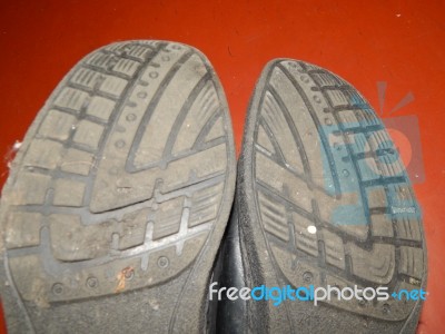 Old And New Men And Women Shoes Stock Photo