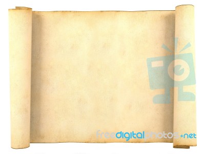 Old Blank Antique Scroll Paper Isolated On White Background Stock Image