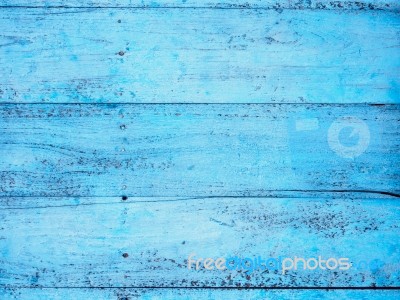 Old Blue Painted Timber Wood Texture Stock Photo