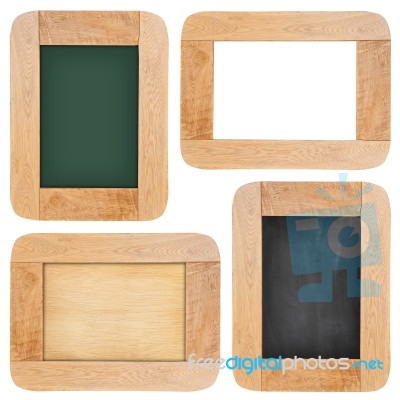 Old Chalk Board With Wood Frame Stock Photo
