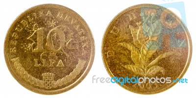 Old Coin Of Croatia Stock Photo