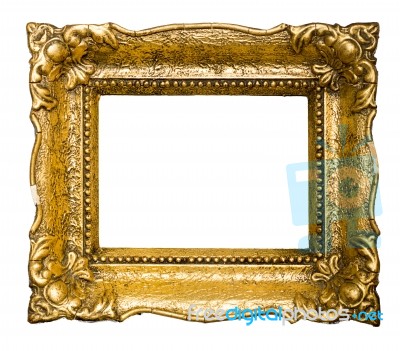 Old Gold Picture Frame Stock Photo