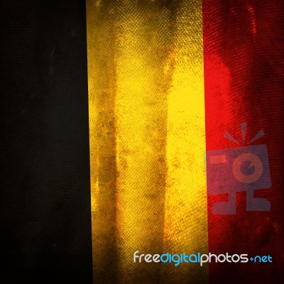 Old Grunge Flag Of Belgium Stock Photo