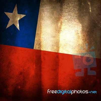 Old Grunge Flag Of Chile Stock Photo