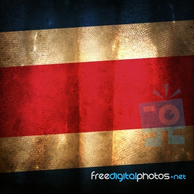 Old Grunge Flag Of Costa Rica Stock Photo