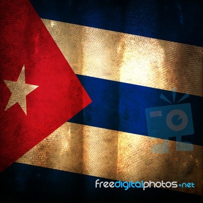Old Grunge Flag Of Cuba Stock Photo