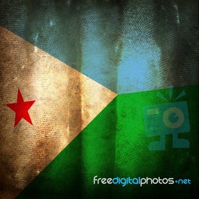 Old Grunge Flag Of Djibouti Stock Photo