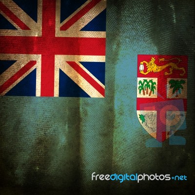 Old Grunge Flag Of Fiji Stock Photo