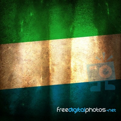 Old Grunge Flag Of Sierra Leone Stock Photo