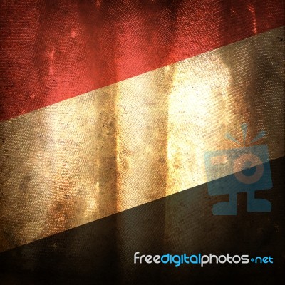Old Grunge Flag Of Yemen  Stock Photo