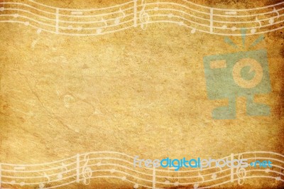 Old Grunge Paper And Music Note  Stock Photo